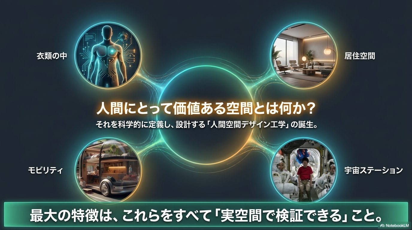 Inside clothing, living space, mobility, and the space station